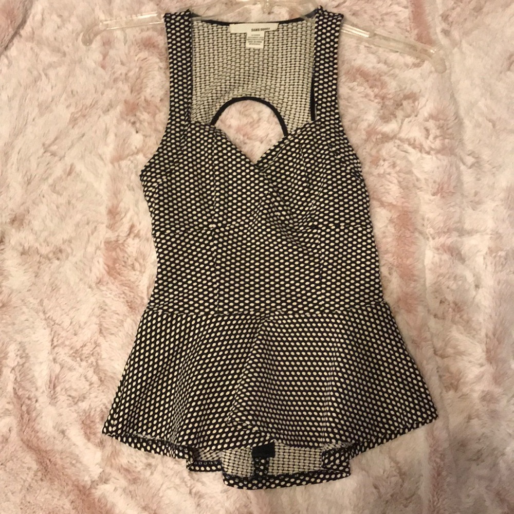 Polka dot peplum top